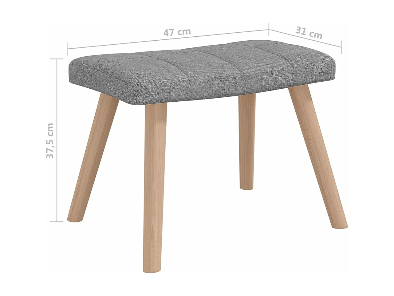 Chaise à bascule avec tabouret Gris clair Tissu 2