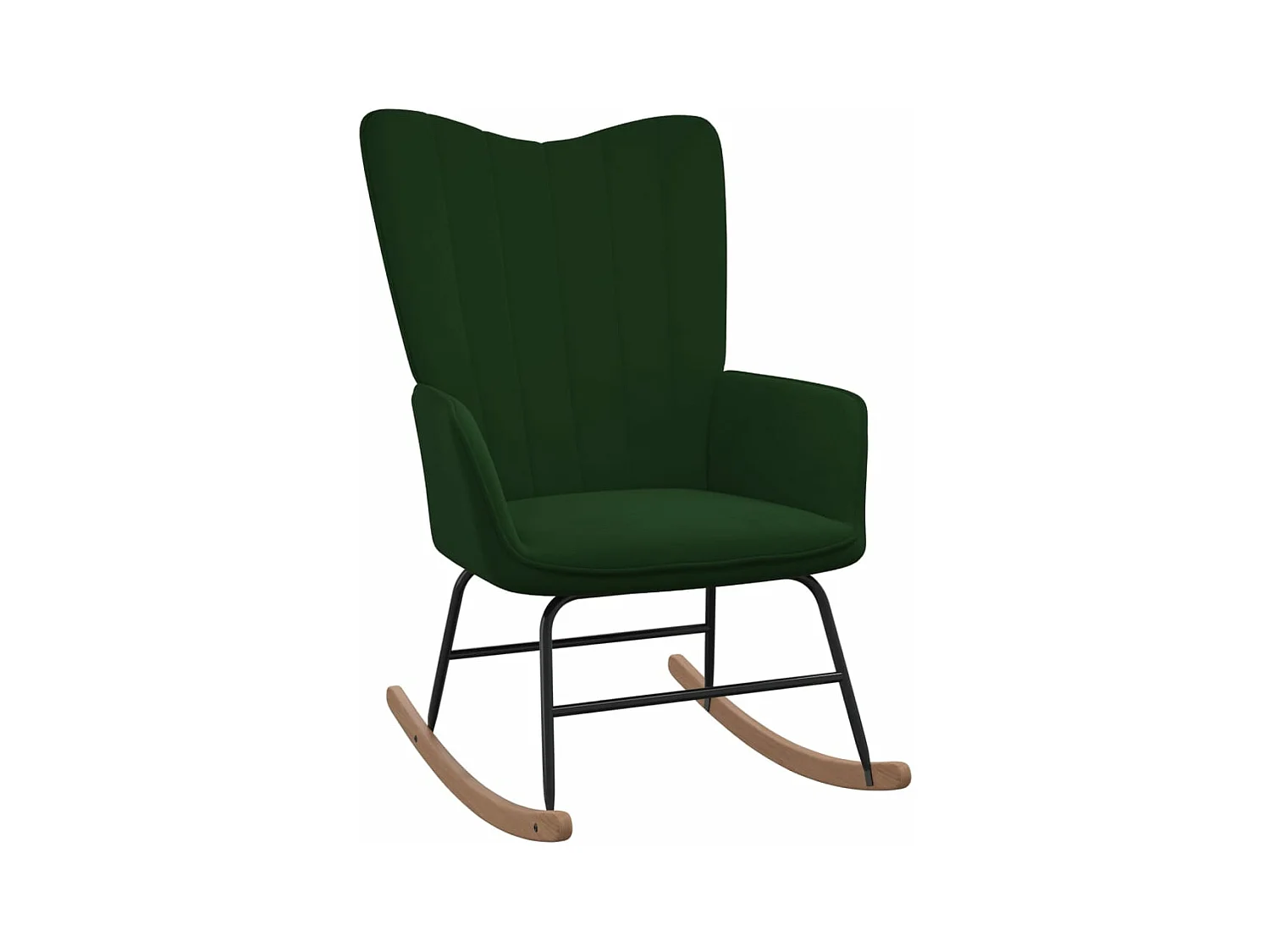 Chaise à bascule Vert foncé Velours 4