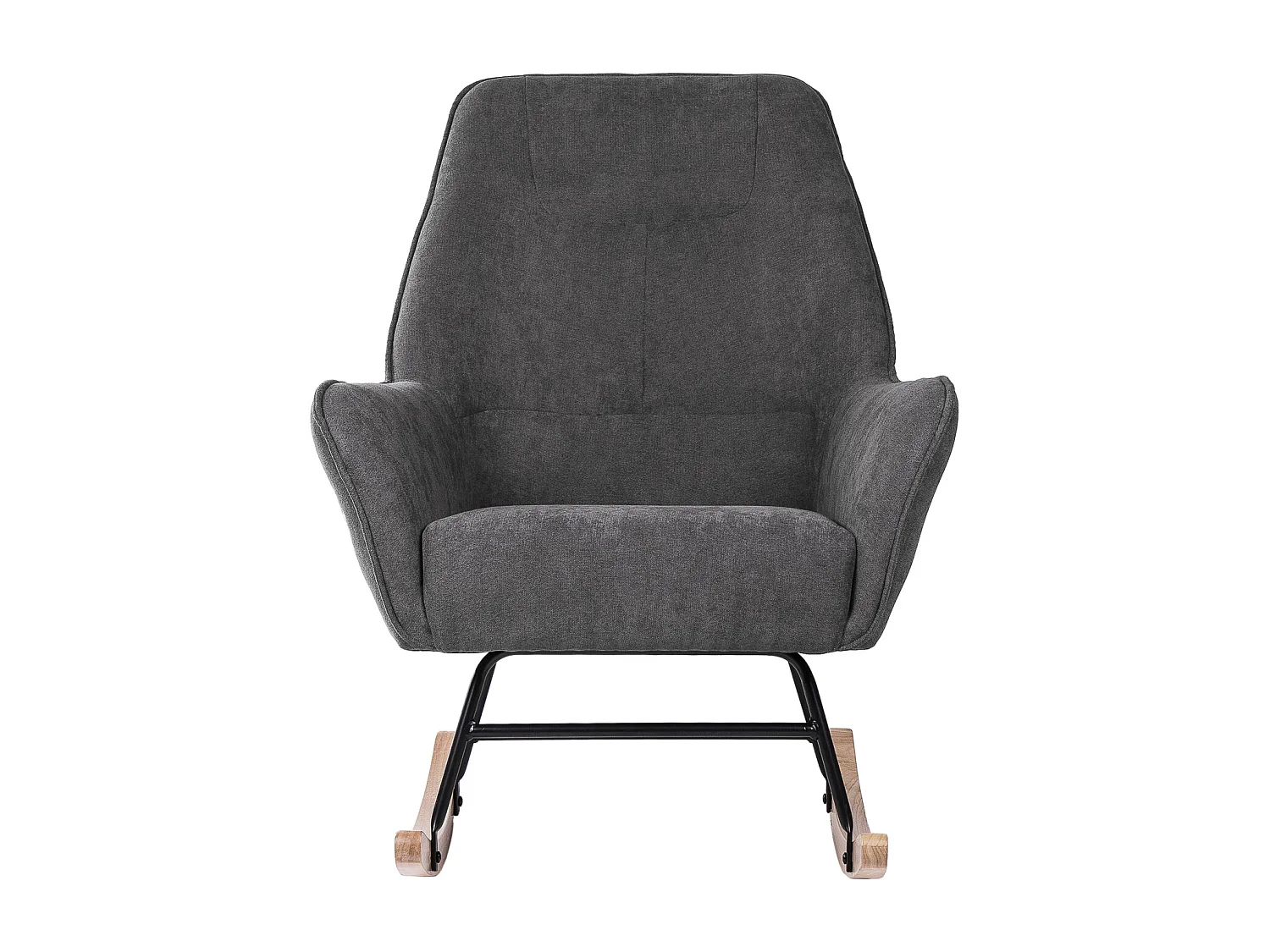 Fauteuil à bascule tissu gris foncé et pieds bois clair Kopen 75cm