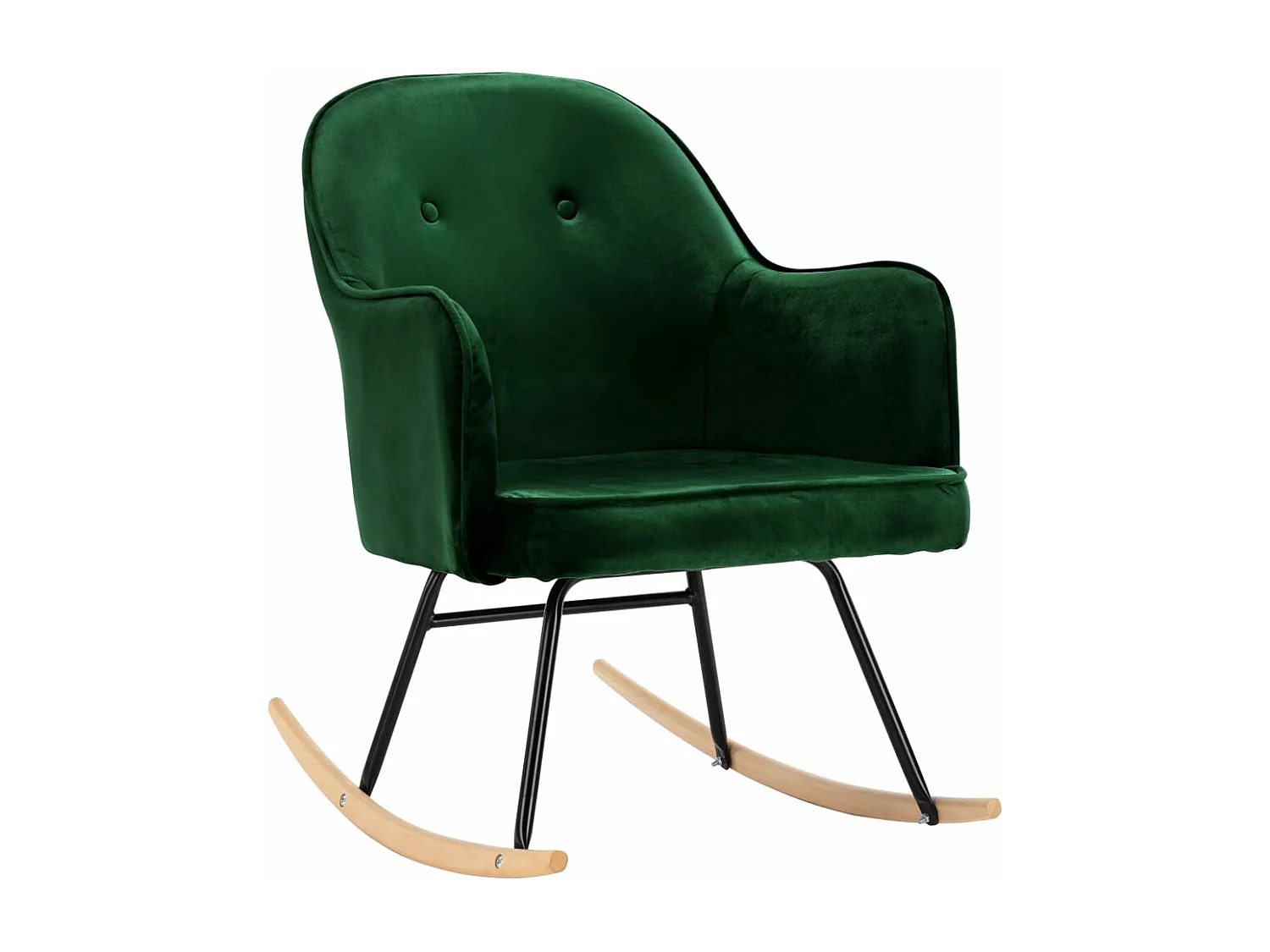 Chaise à bascule Vert foncé Velours 5