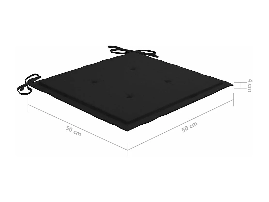 Chaise à bascule avec coussin noir Bois de teck solide 2