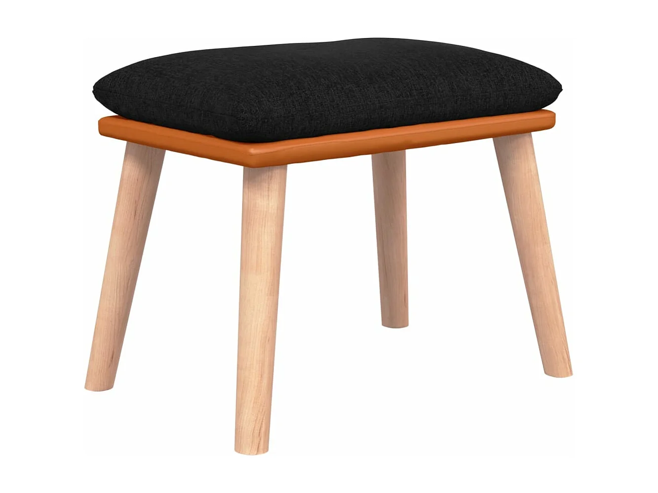 Chaise à bascule avec tabouret Noir Tissu