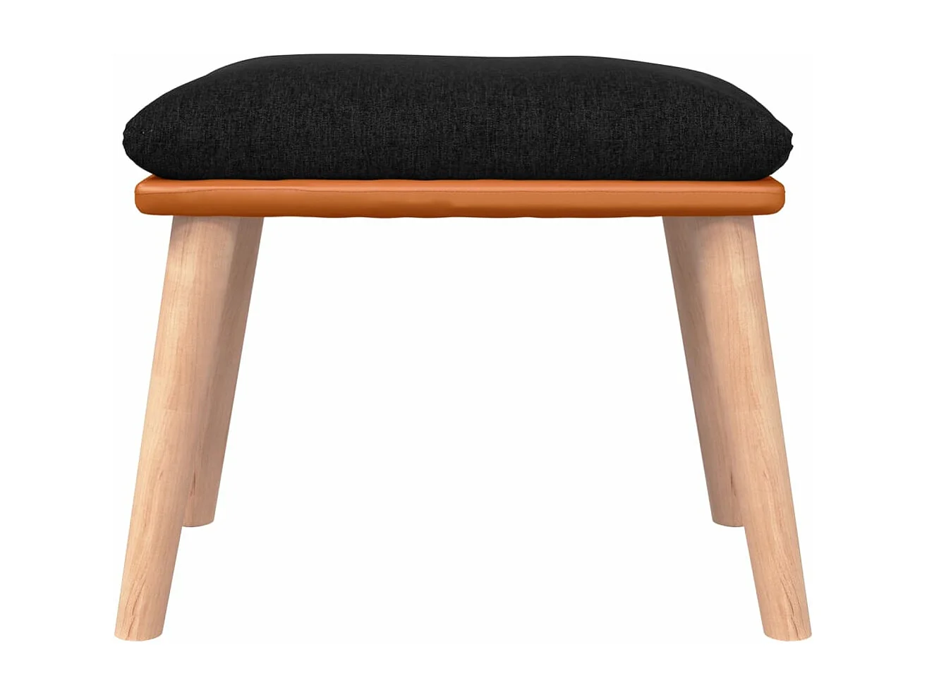 Chaise à bascule avec tabouret Noir Tissu