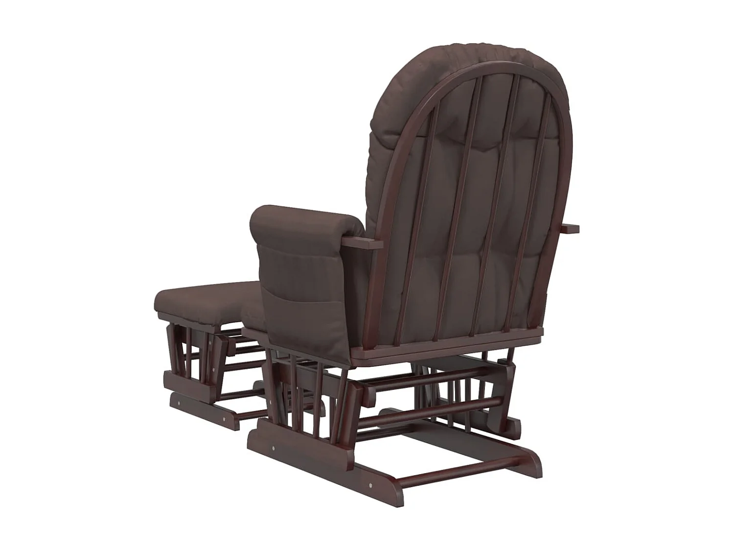 Chaise berçante avec repose-pied Marron Tissu