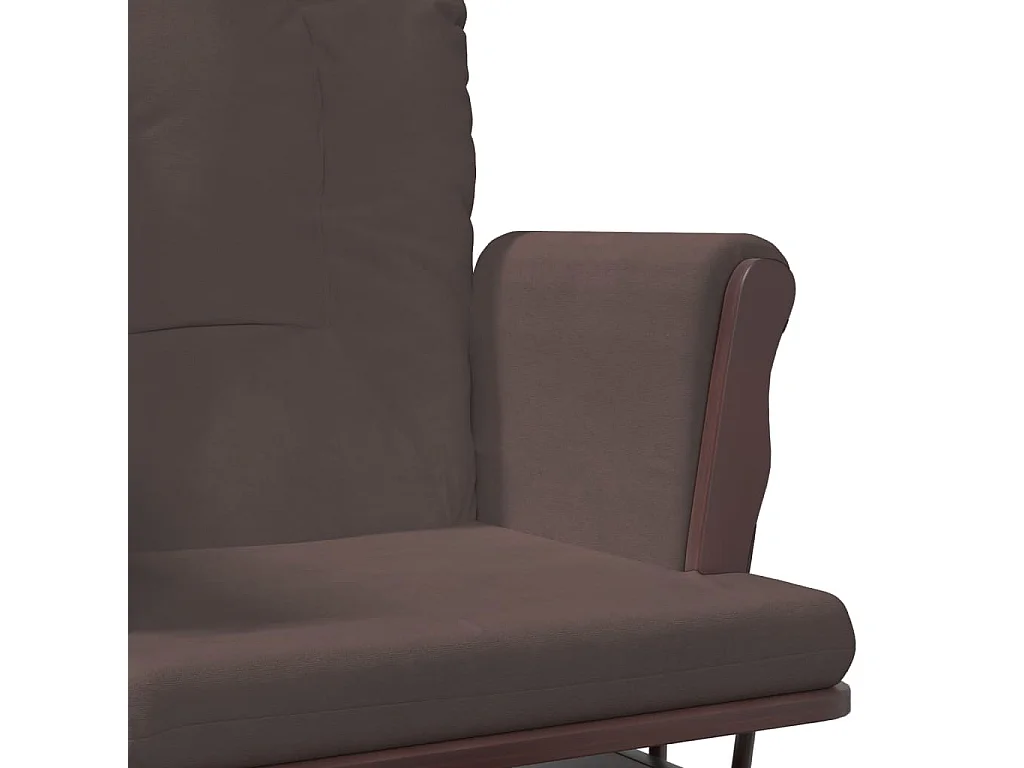 Chaise berçante avec repose-pied Marron Tissu