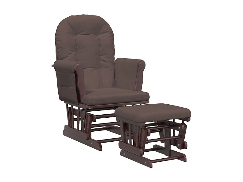 Chaise berçante avec repose-pied Marron Tissu