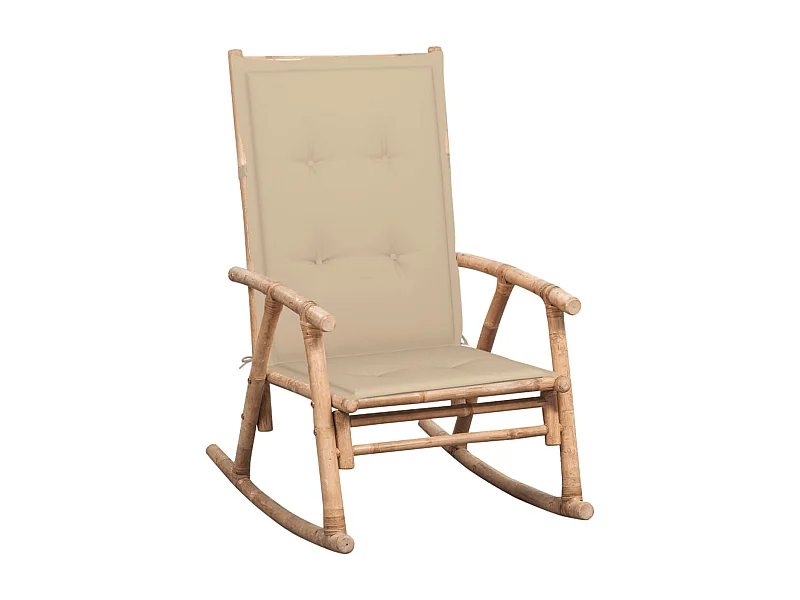 Chaise à bascule avec coussin Bambou 22