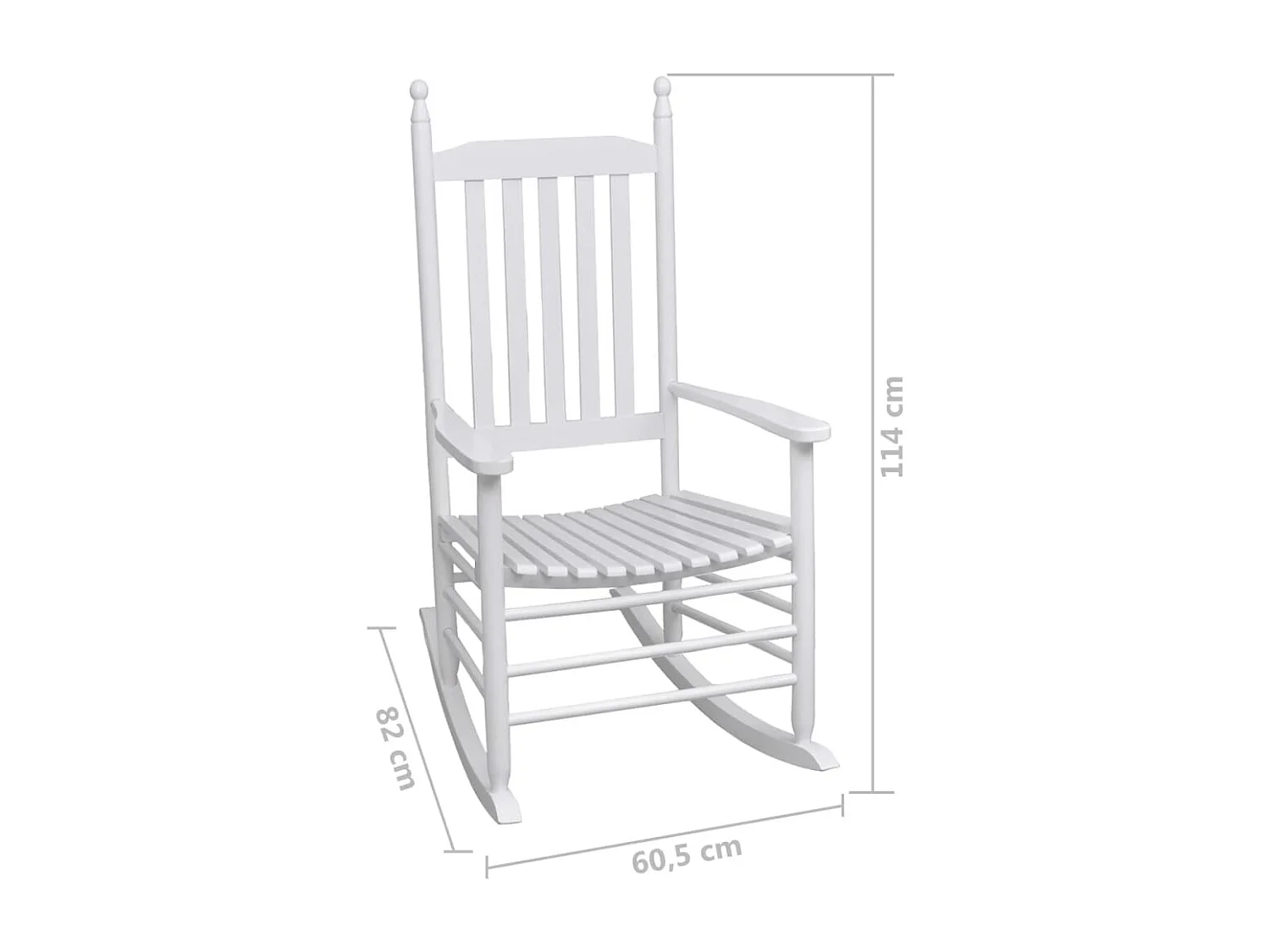 Chaise à bascule avec siège incurvé Blanc Bois