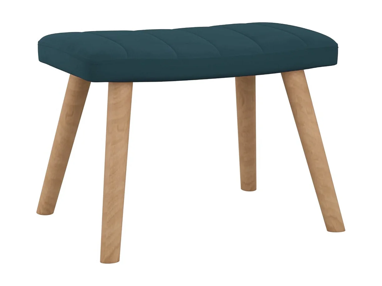 Chaise à bascule avec repose-pied Bleu Velours 2