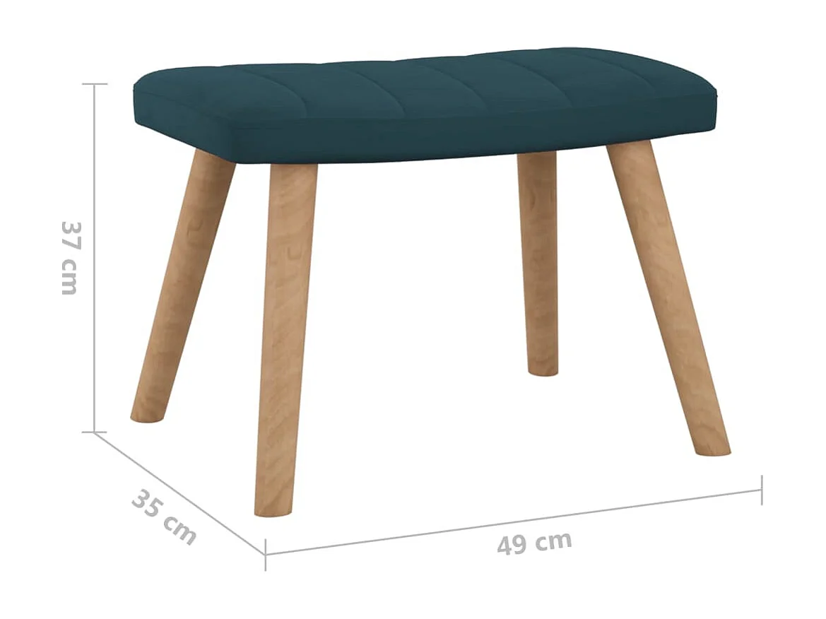 Chaise à bascule avec repose-pied Bleu Velours 2