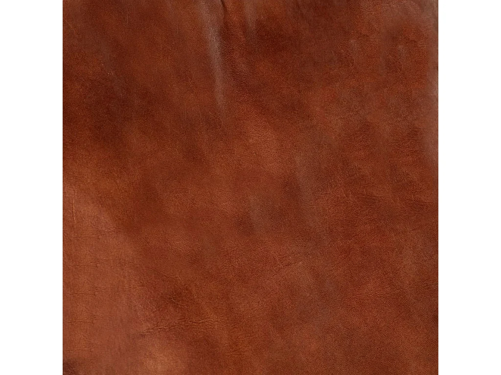 Chaise à bascule Marron Cuir véritable et manguier massif