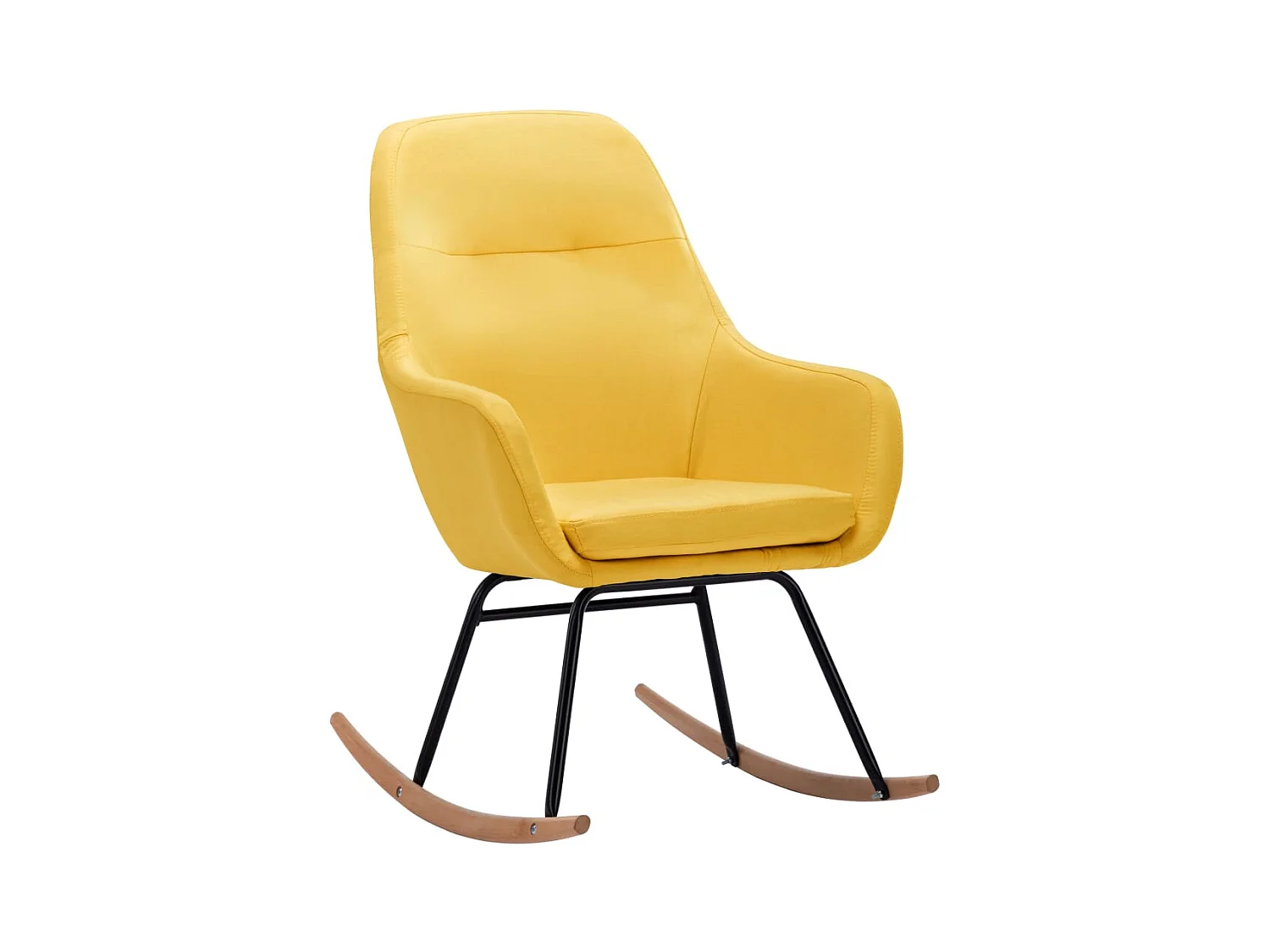 Chaise à bascule Jaune moutarde Tissu Kazo