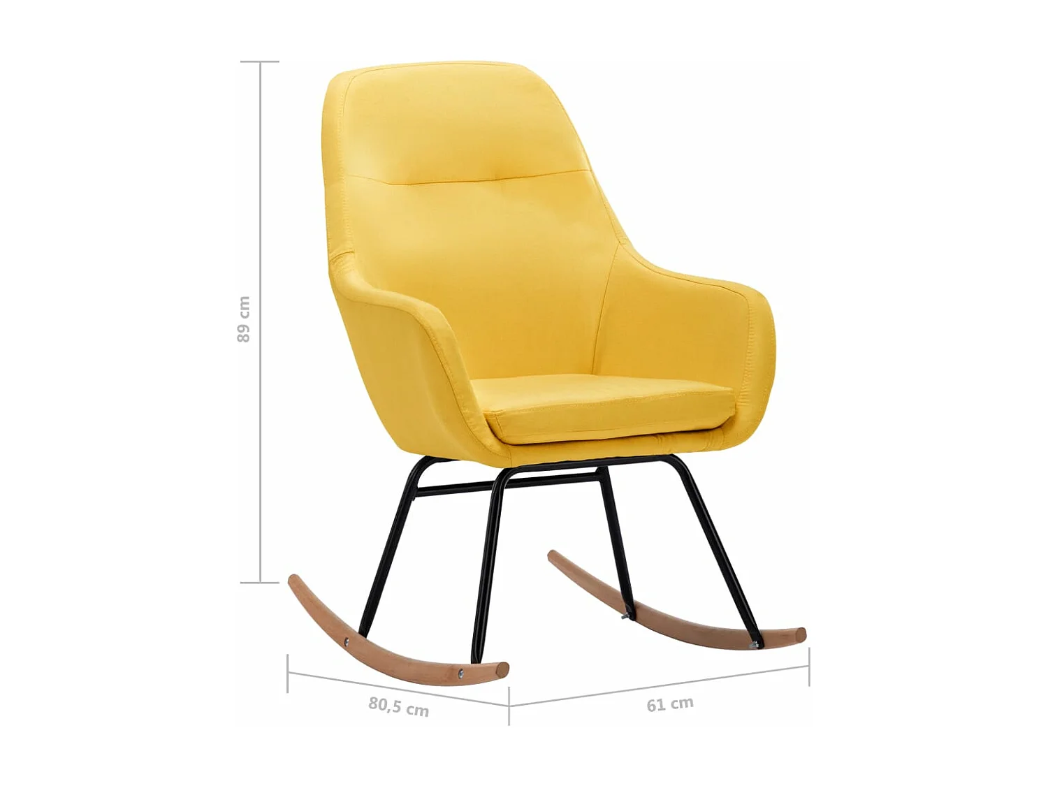 Chaise à bascule Jaune moutarde Tissu Kazo