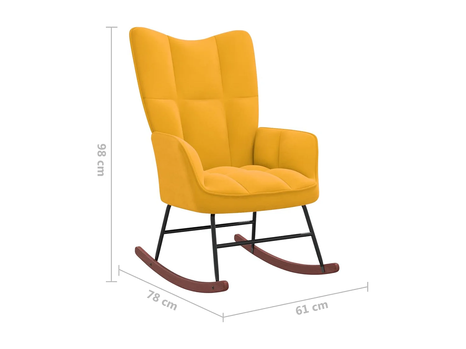 Chaise à bascule Jaune moutarde Velours
