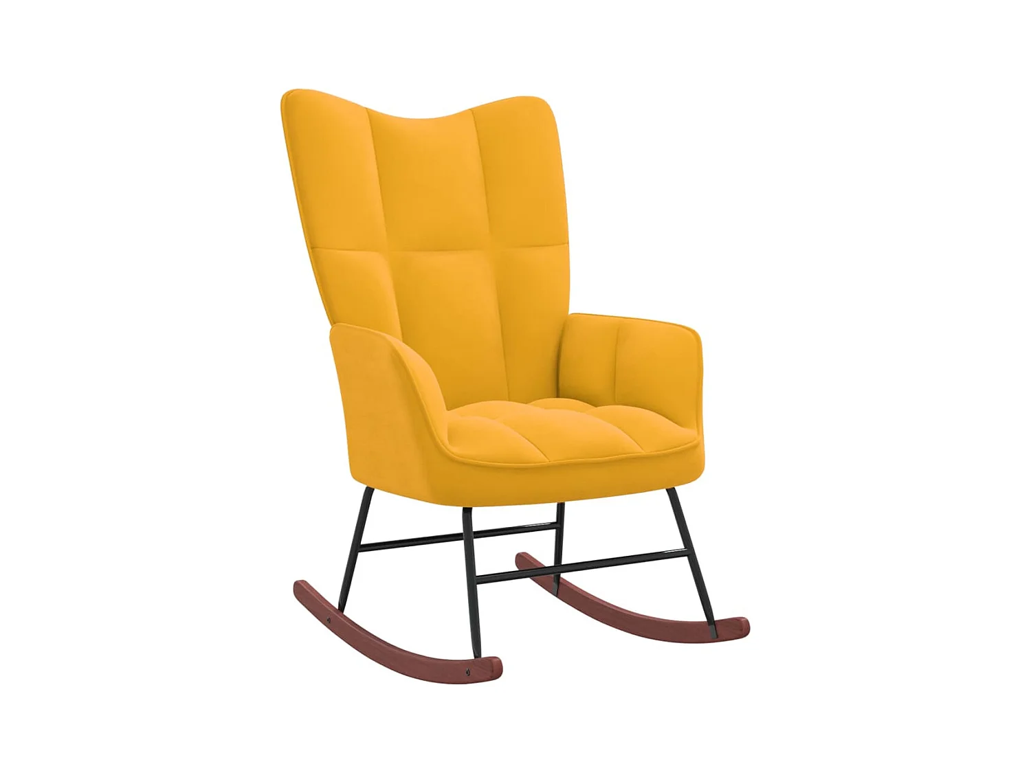 Chaise à bascule Jaune moutarde Velours