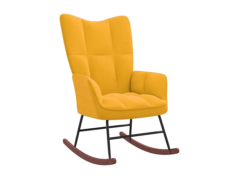 Chaise à bascule Jaune moutarde Velours