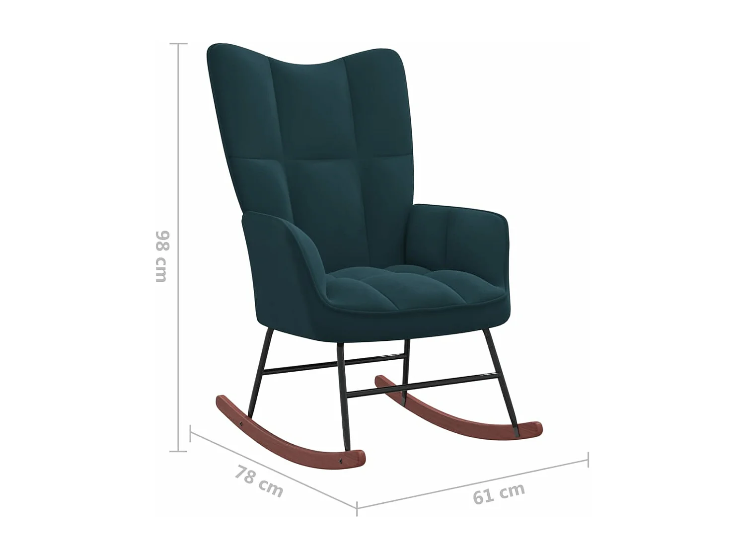 Chaise à bascule Bleu Velours 4