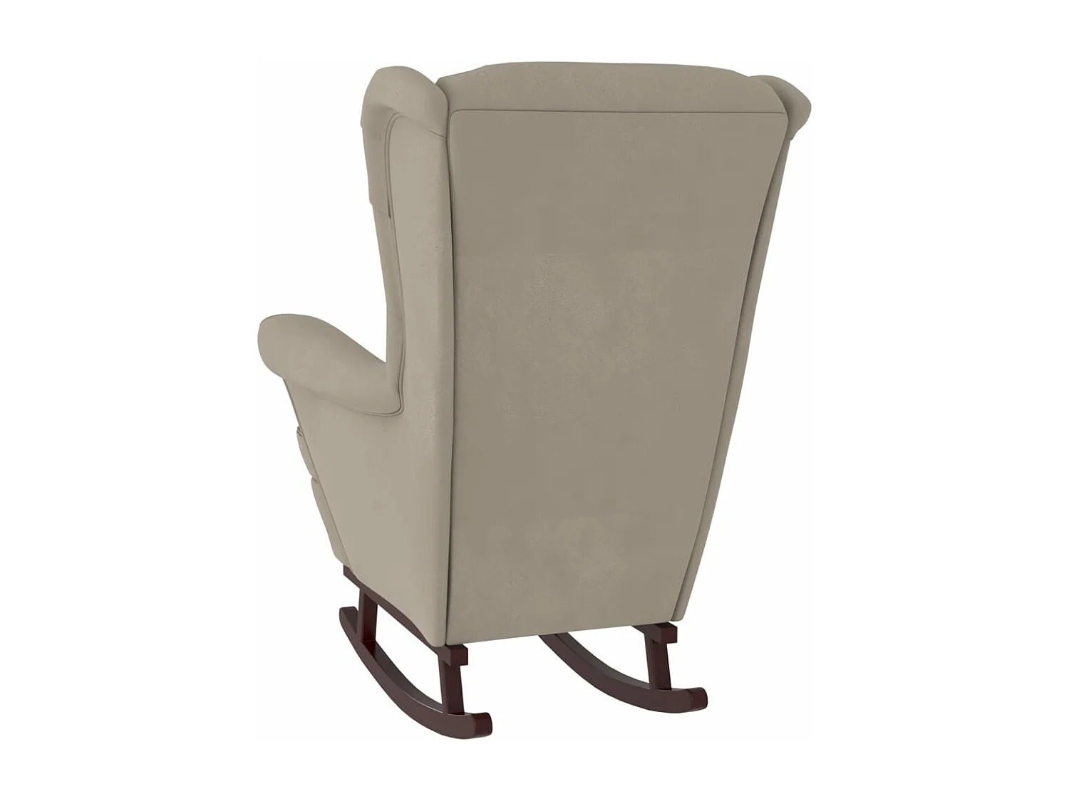 Fauteuil à bascule et pieds en bois d'hévéa Gris clair Velours
