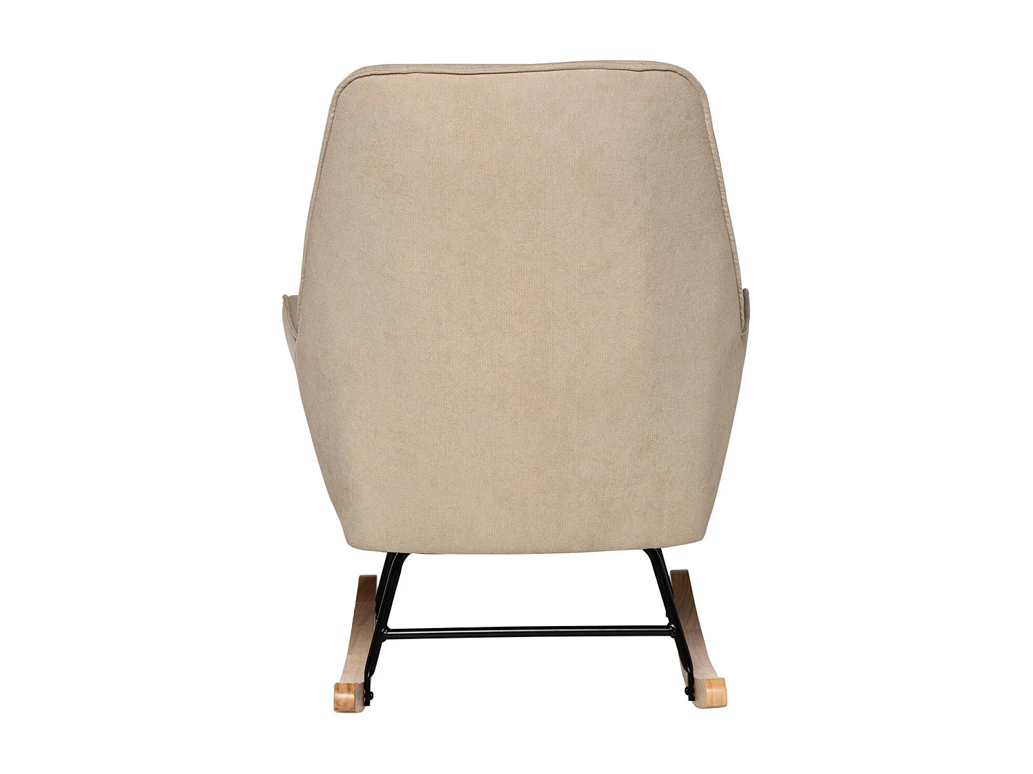 Fauteuil à bascule tissu marron clair et pieds bois clair Kopen 75cm