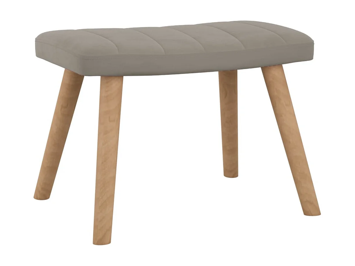 Chaise à bascule avec repose-pied Gris clair Velours