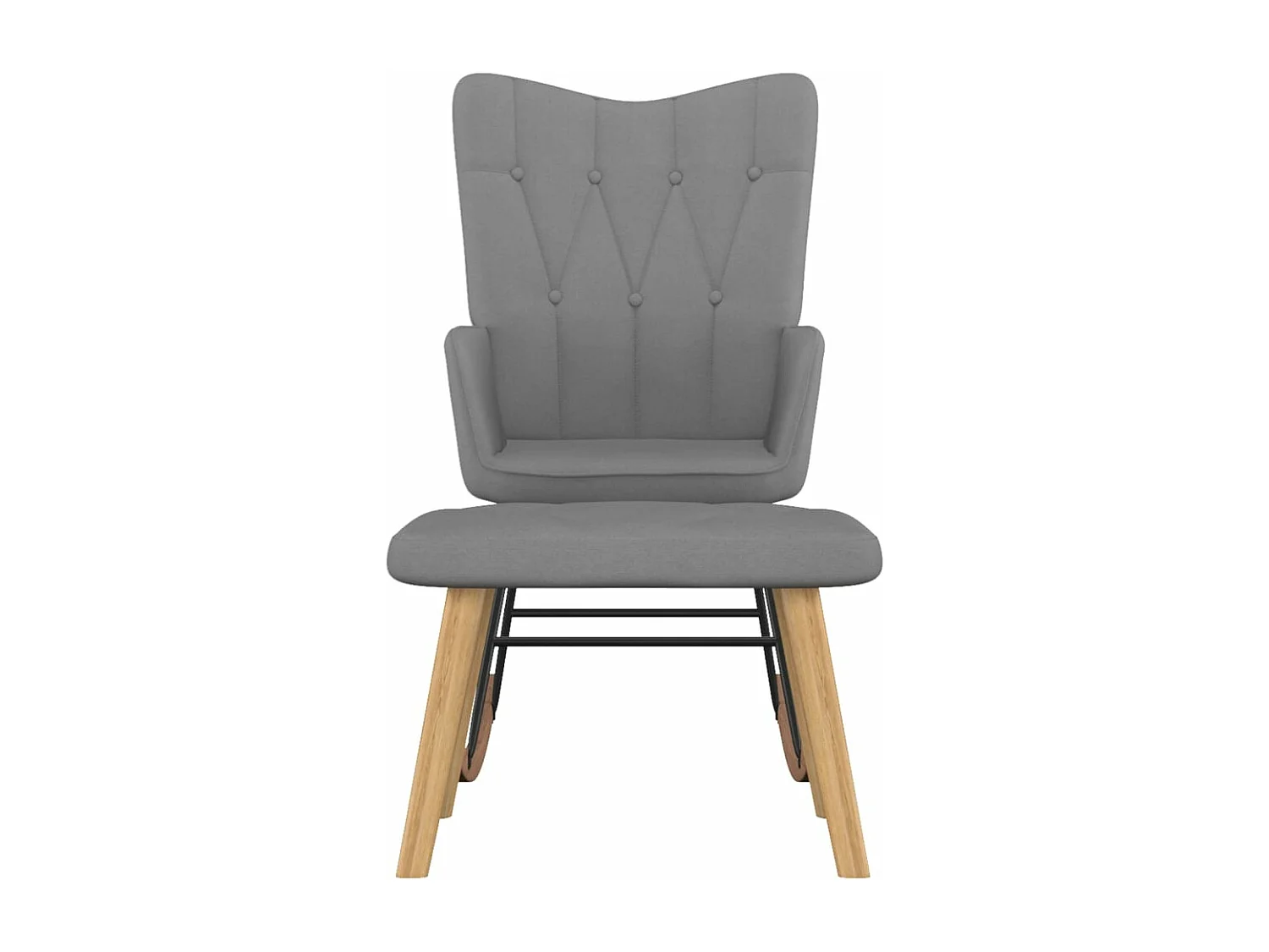 Chaise à bascule avec tabouret Gris foncé Tissu 3