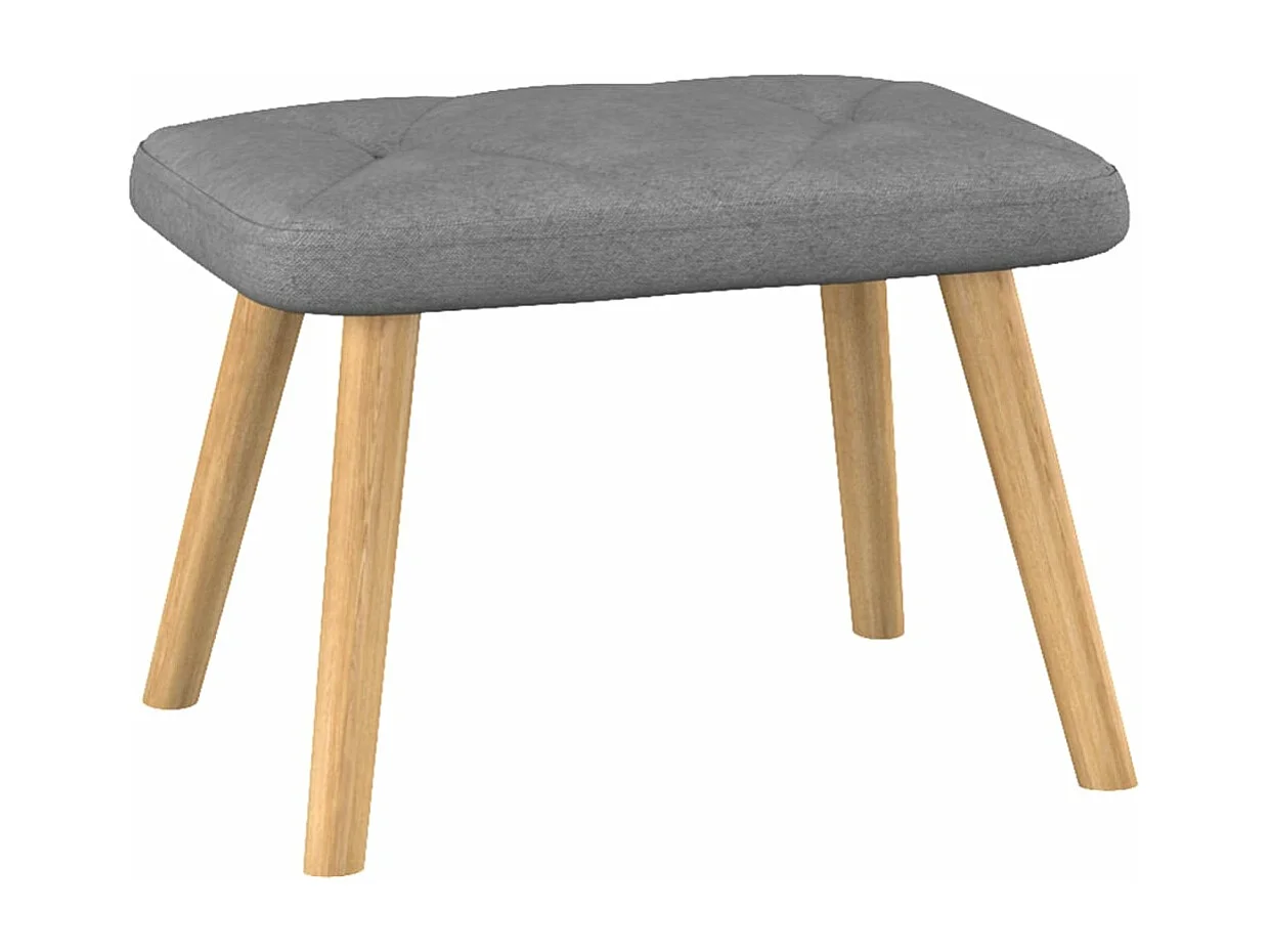 Chaise à bascule avec tabouret Gris foncé Tissu 3