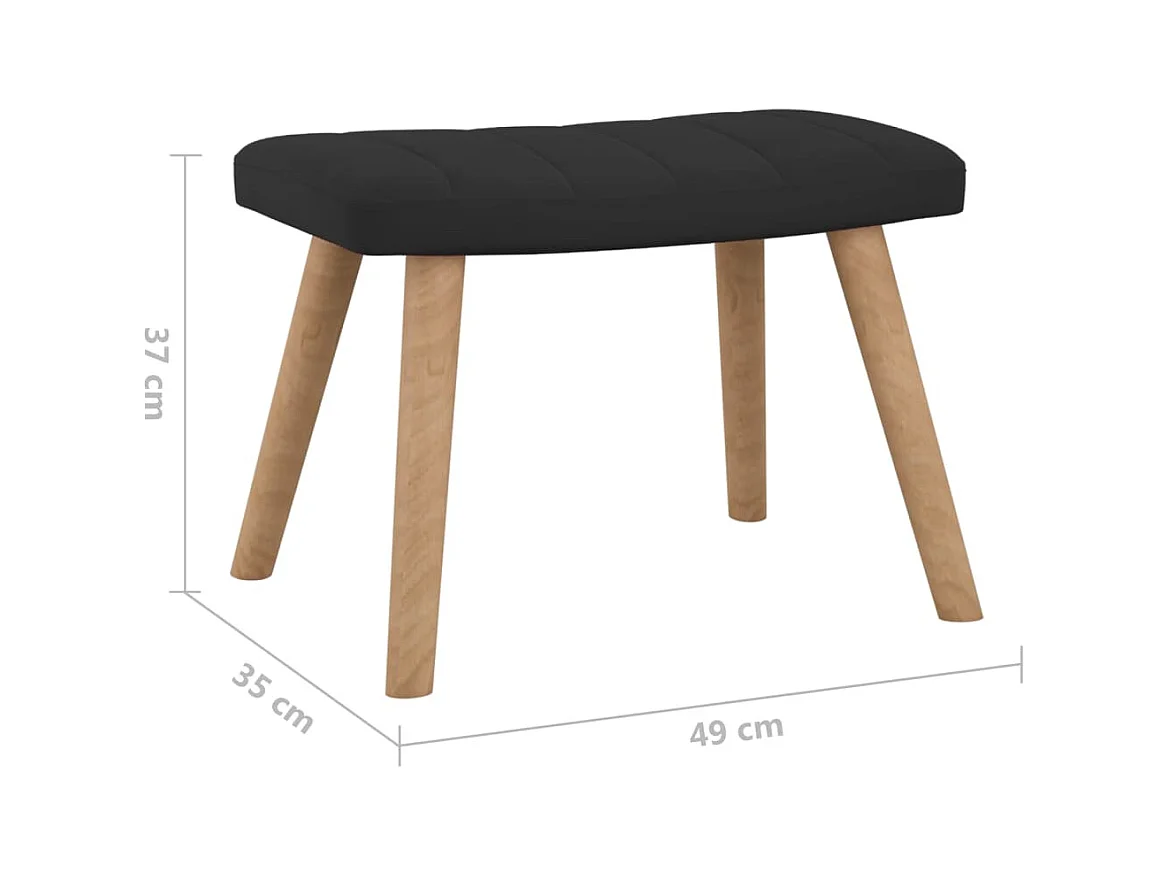 Schommelstoel met voetenbank fluweel zwart