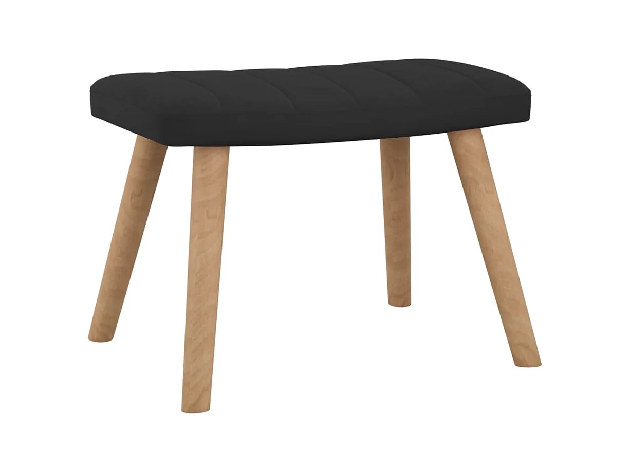 Schommelstoel met voetenbank fluweel zwart