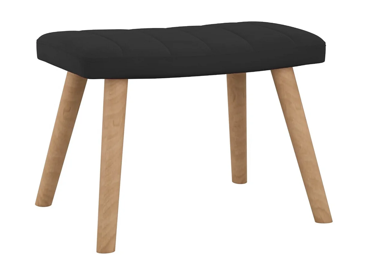 Chaise à bascule avec repose-pied Noir Velours