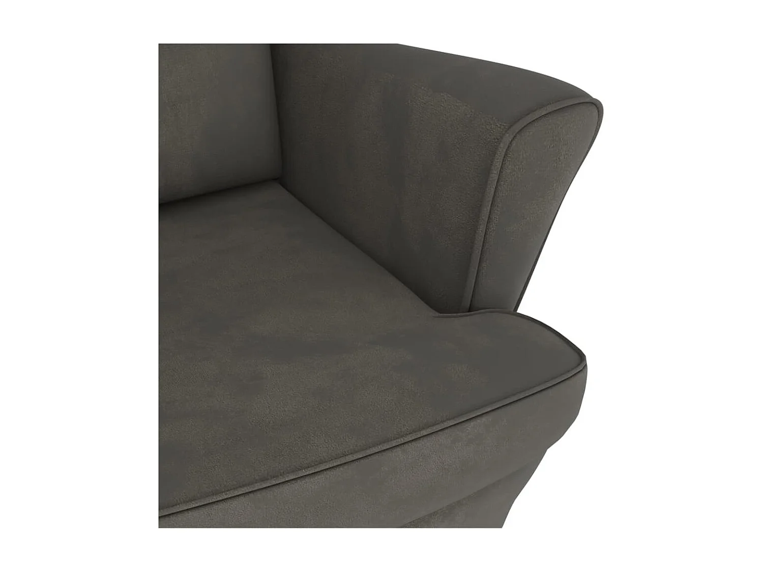 Fauteuil à bascule et pieds en bois d'hévéa Gris foncé Velours