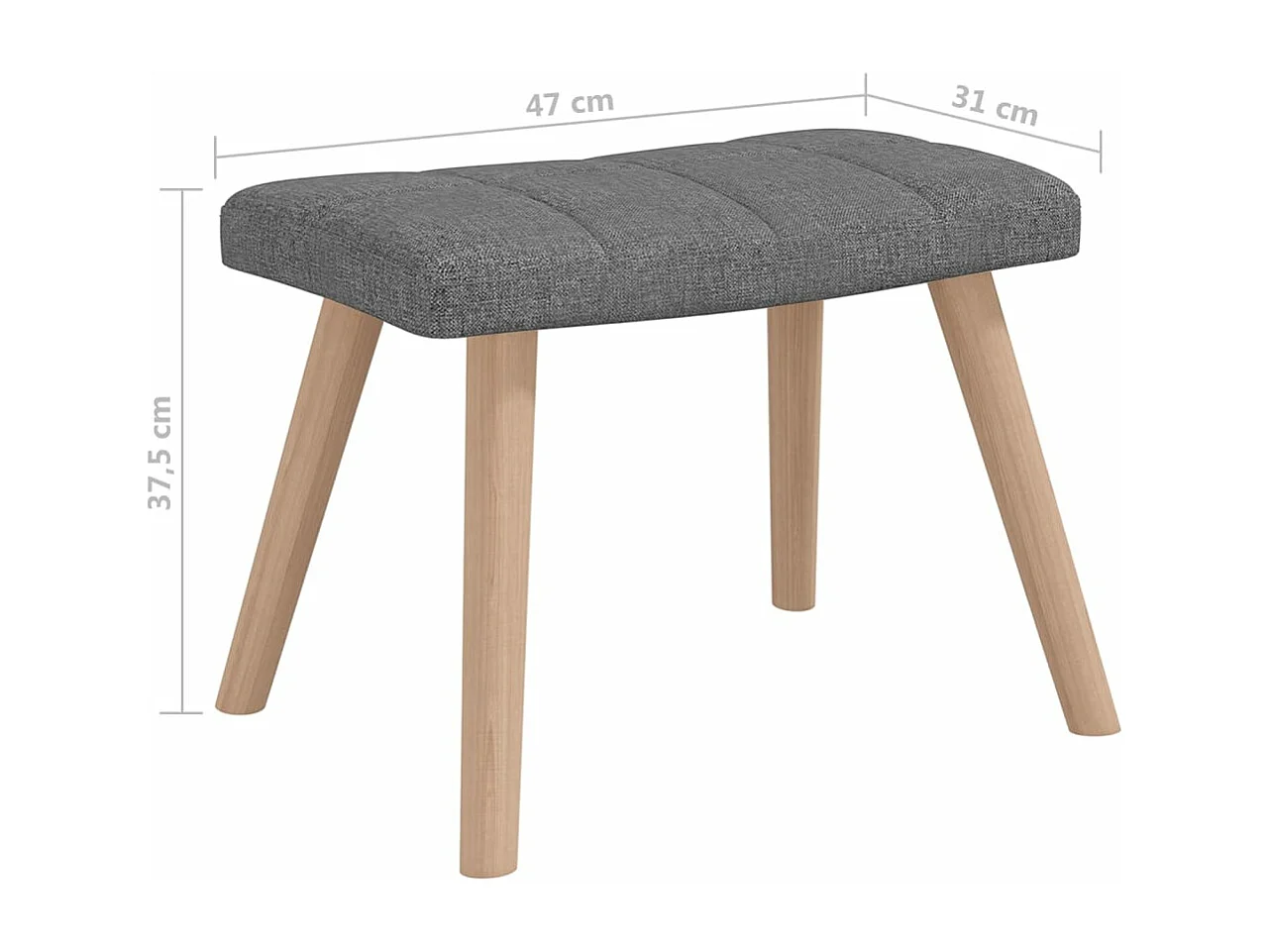 Chaise à bascule avec tabouret Gris foncé Tissu 2