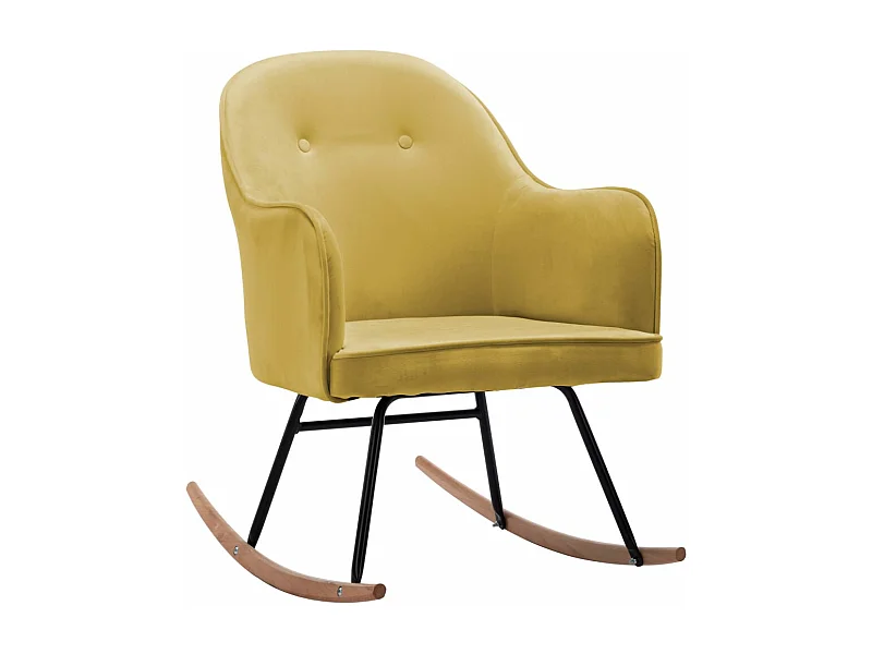 Chaise à bascule Jaune moutarde Velours 2