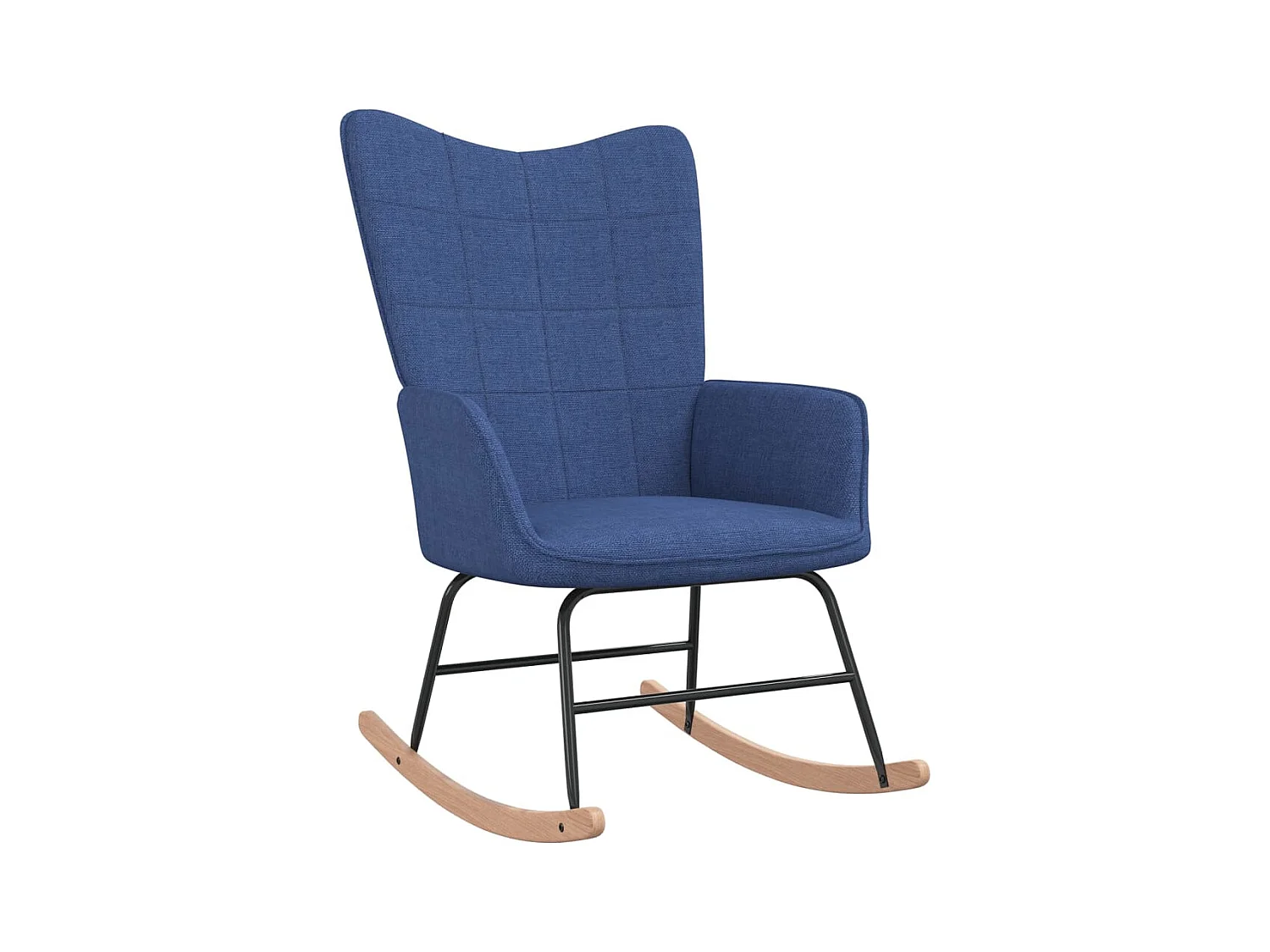 Chaise à bascule Bleu Tissu 5