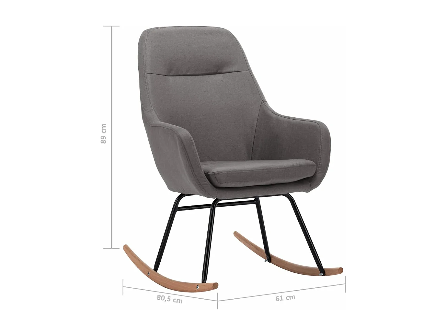 Chaise à bascule Gris clair Tissu Kazo