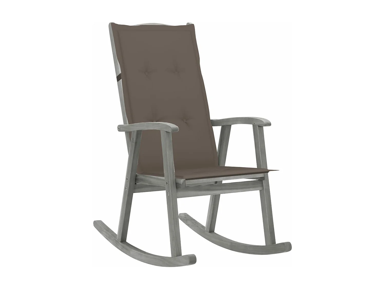 Chaise à bascule avec coussin Gris Bois d'acacia massif 7
