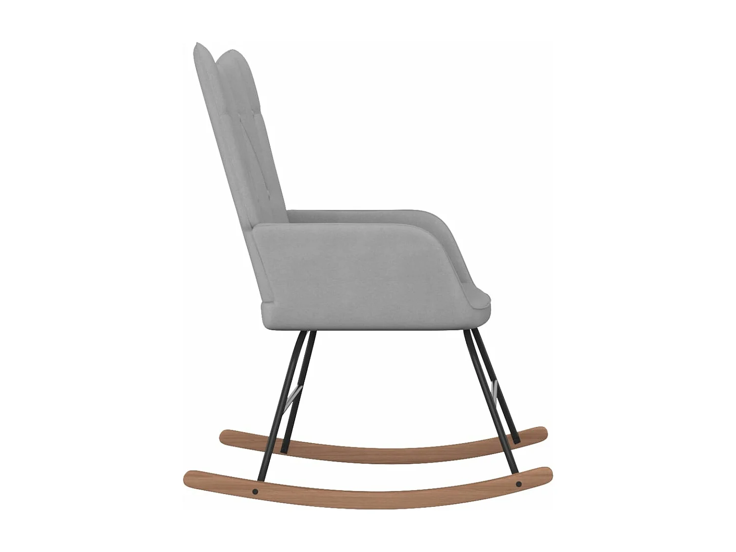 Chaise à bascule avec tabouret Gris clair Tissu