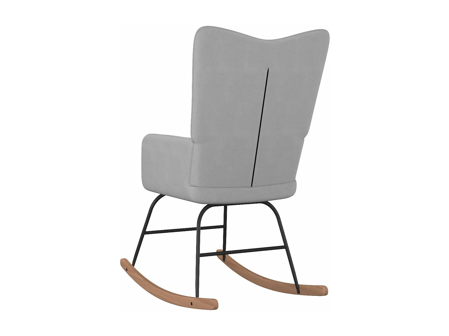 Chaise à bascule avec tabouret Gris clair Tissu