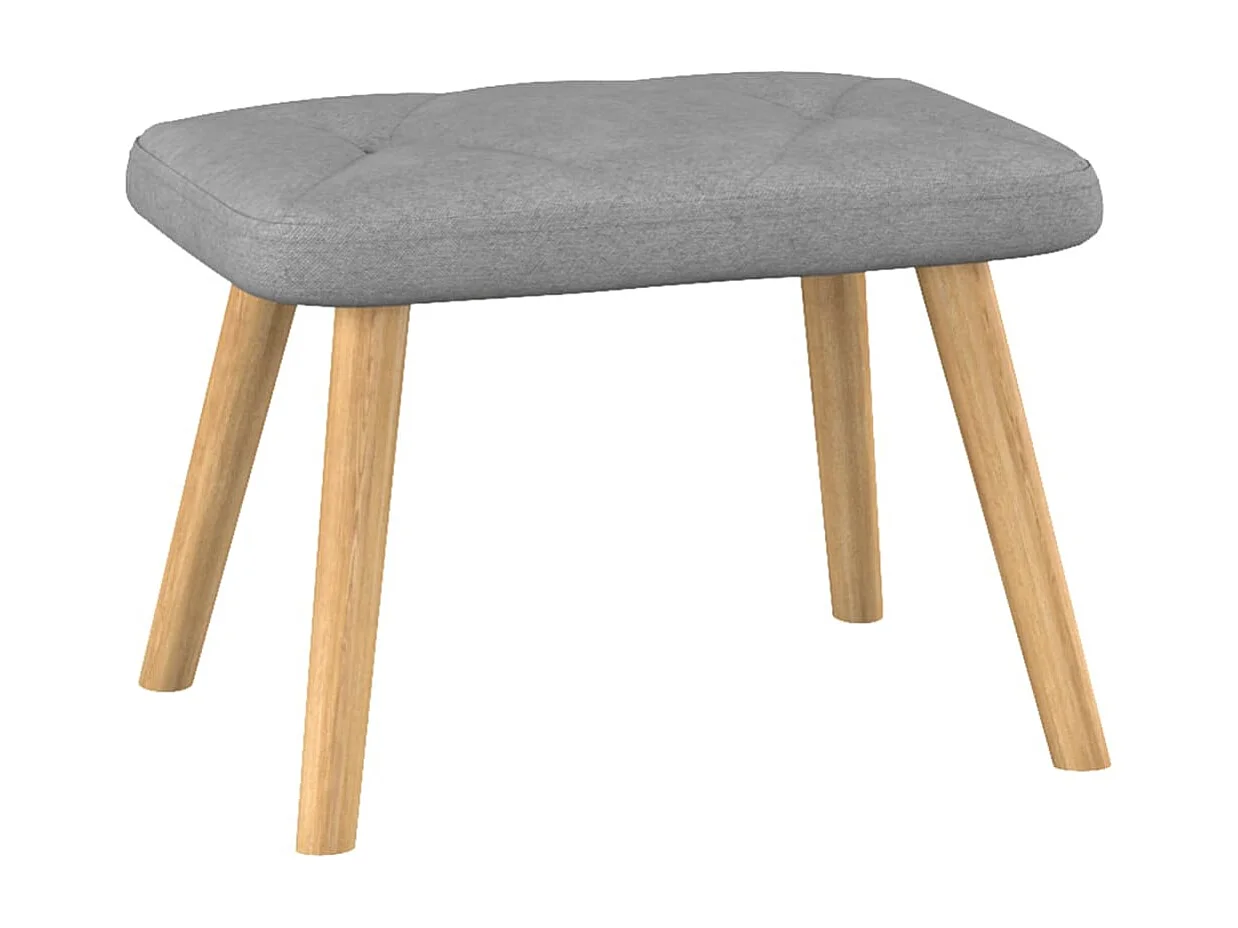 Chaise à bascule avec tabouret Gris clair Tissu