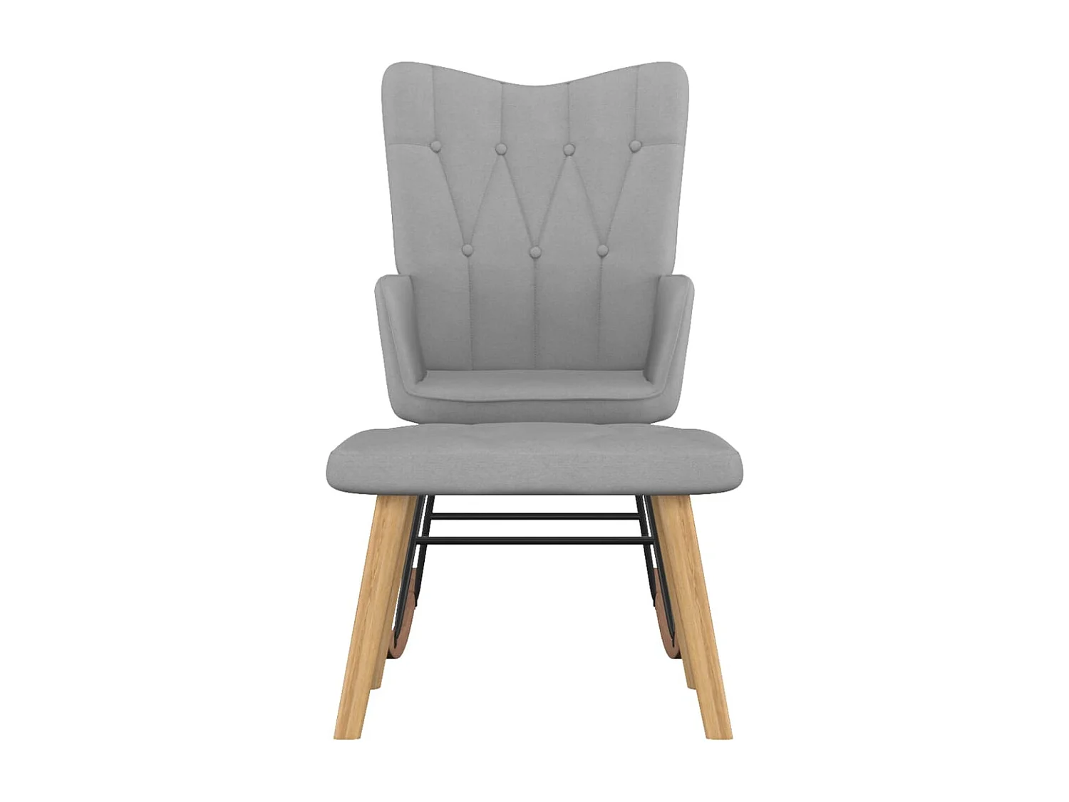 Chaise à bascule avec tabouret Gris clair Tissu