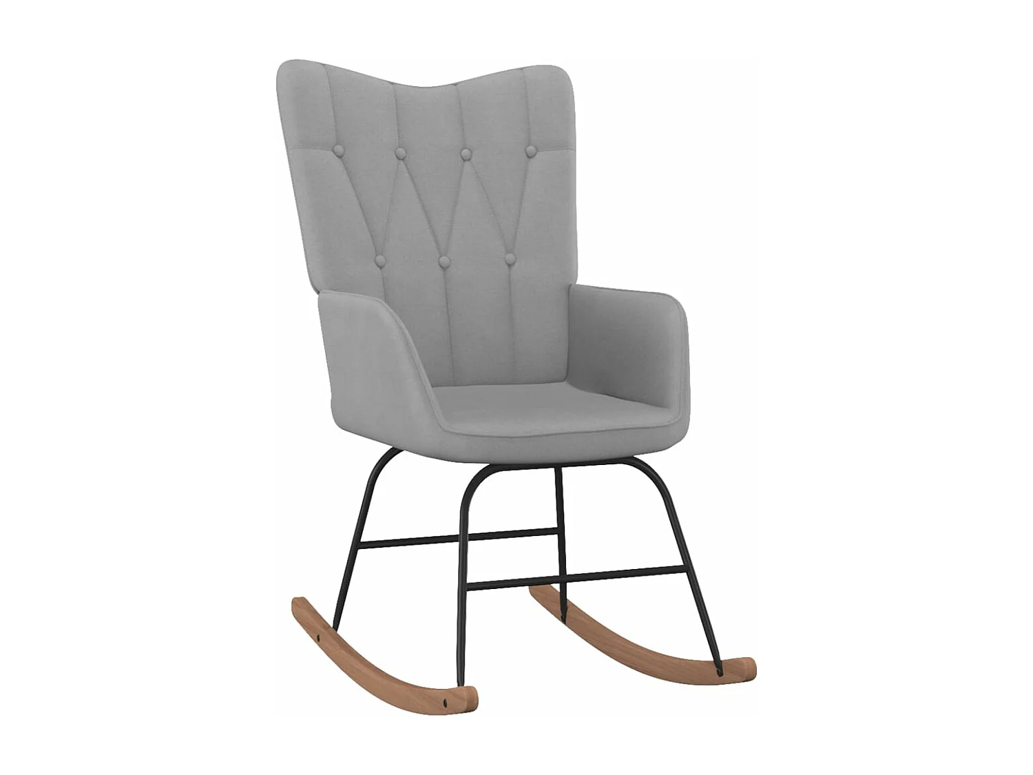 Chaise à bascule avec tabouret Gris clair Tissu
