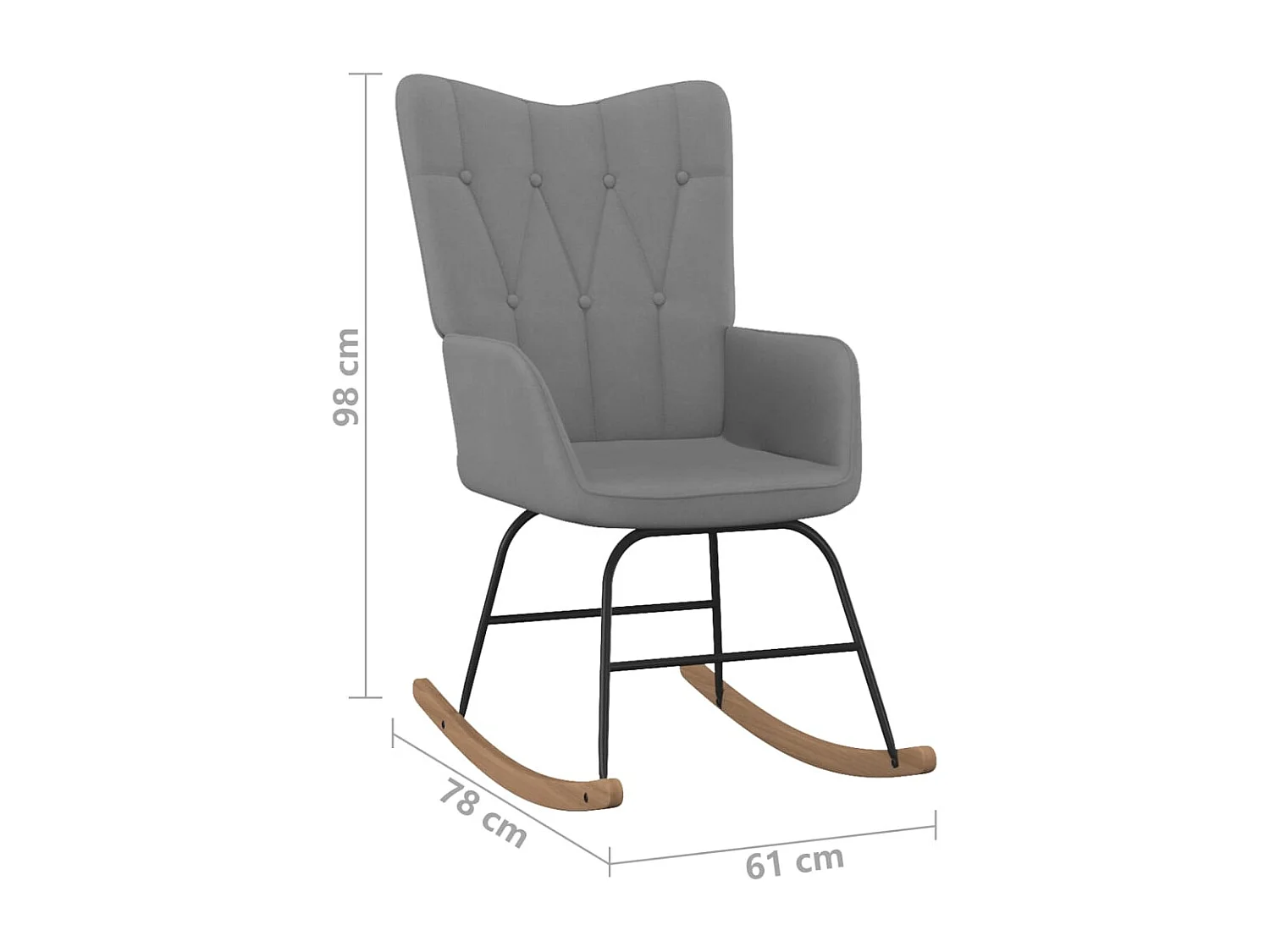 Chaise à bascule Gris foncé Tissu 5