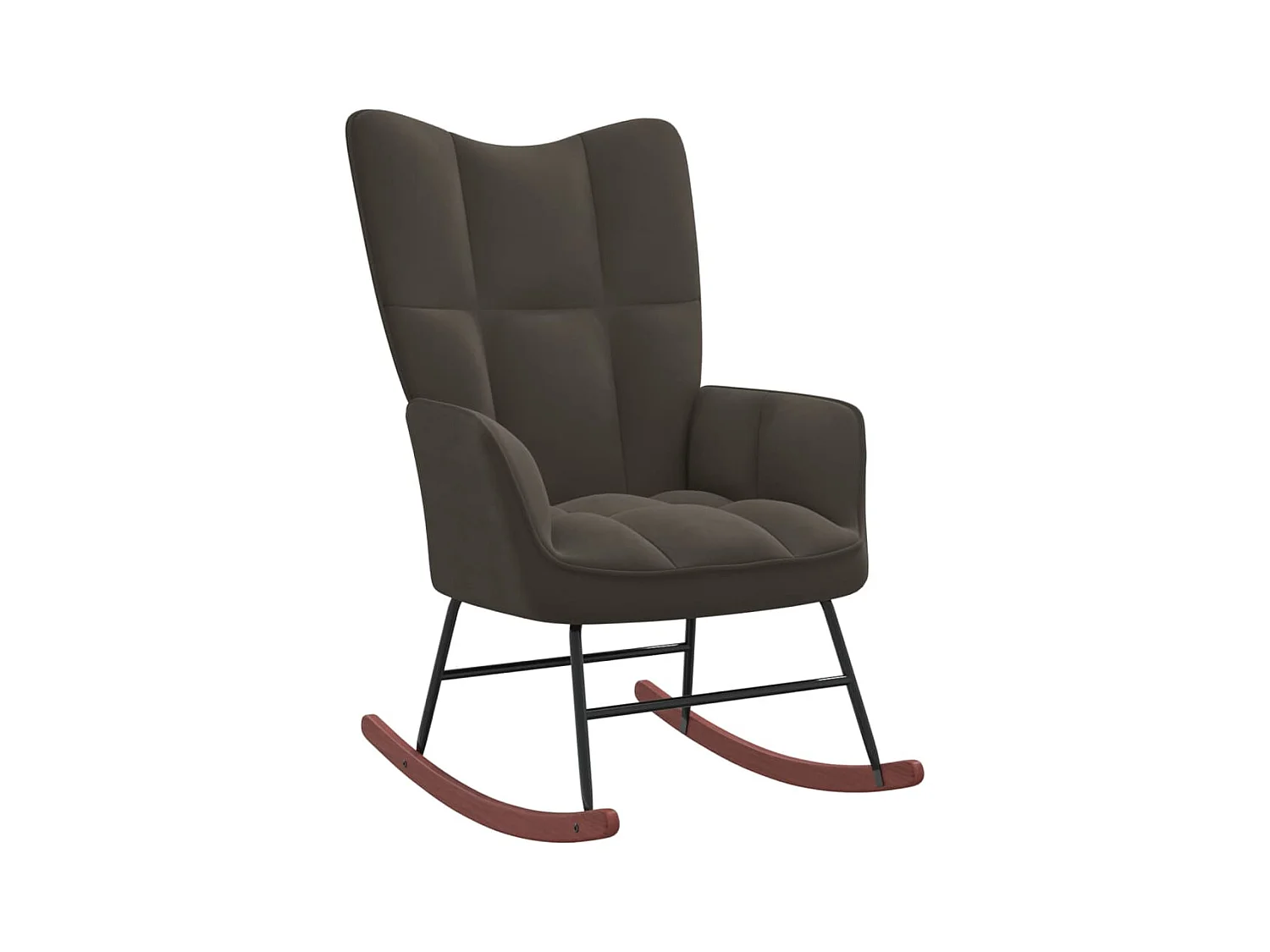 Chaise à bascule Gris foncé Velours 3