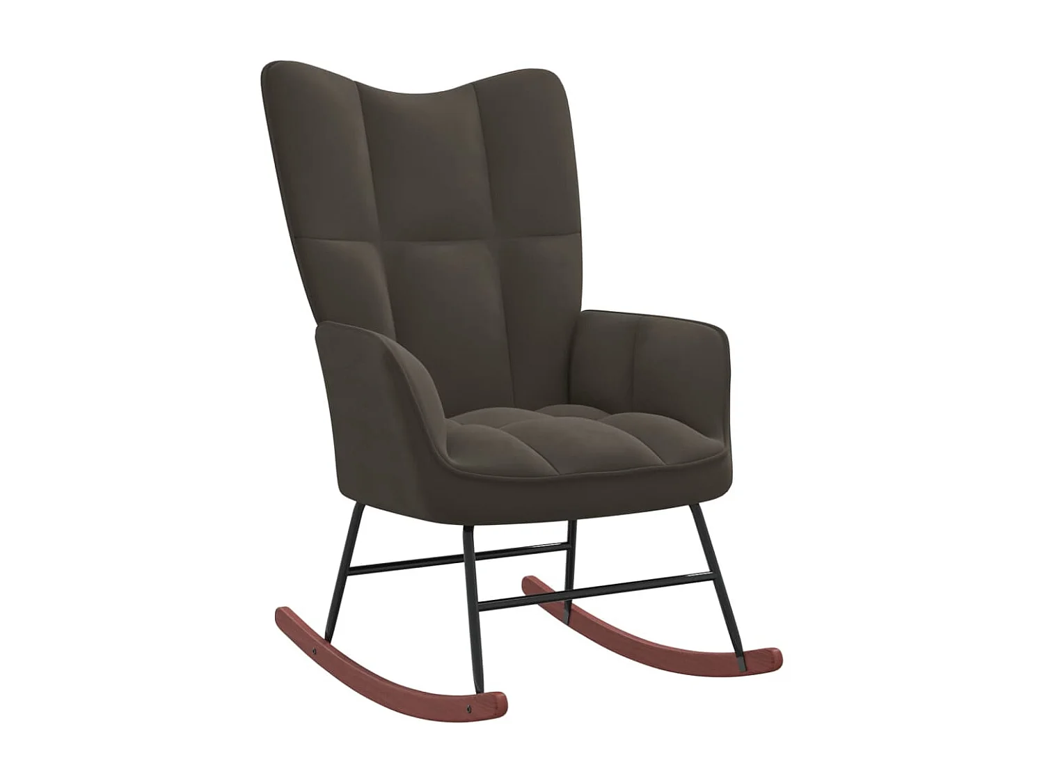 Chaise à bascule Gris foncé Velours 3