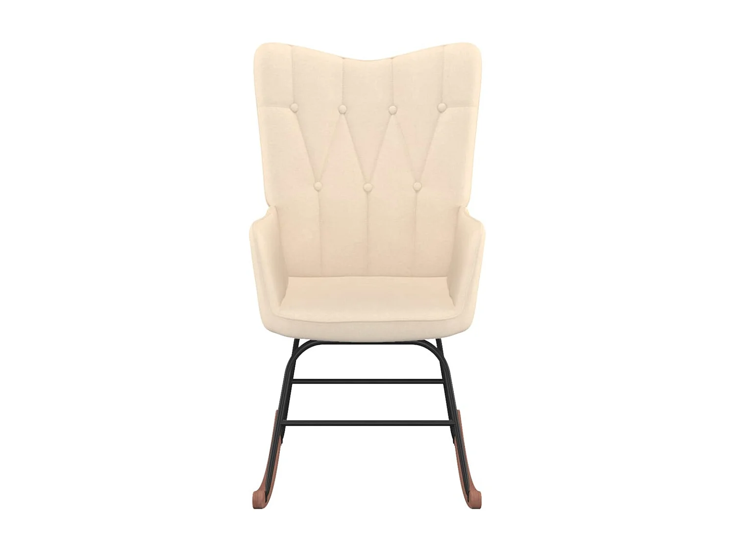 Chaise à bascule avec tabouret Crème Tissu