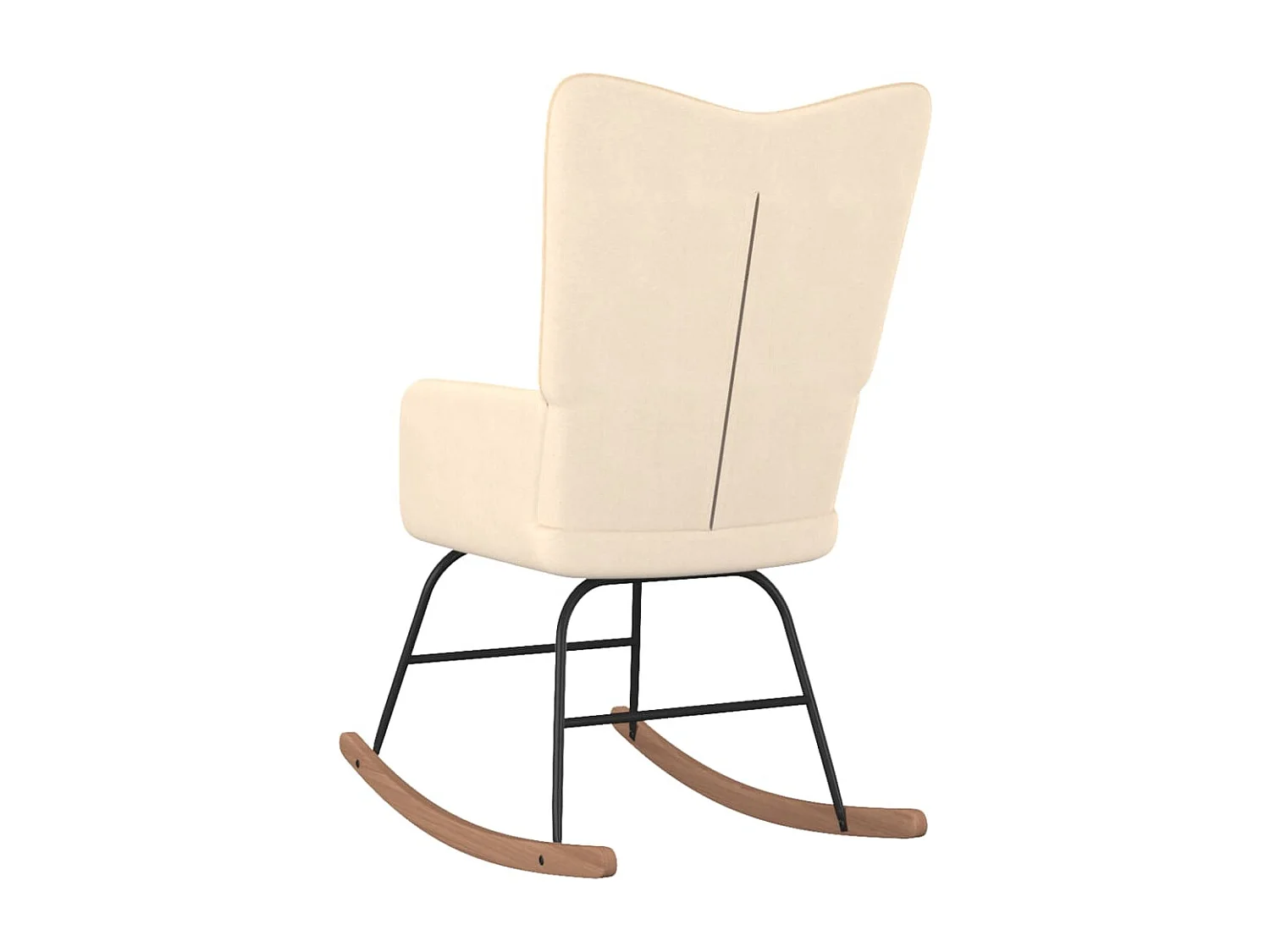 Chaise à bascule avec tabouret Crème Tissu