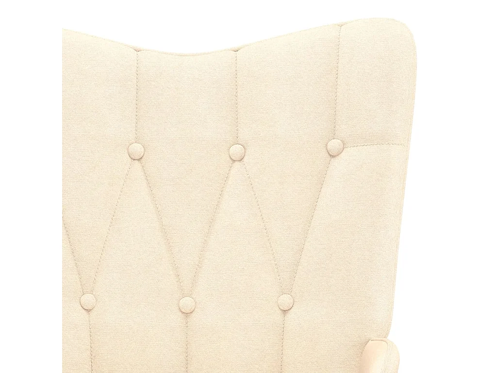 Chaise à bascule avec tabouret Crème Tissu
