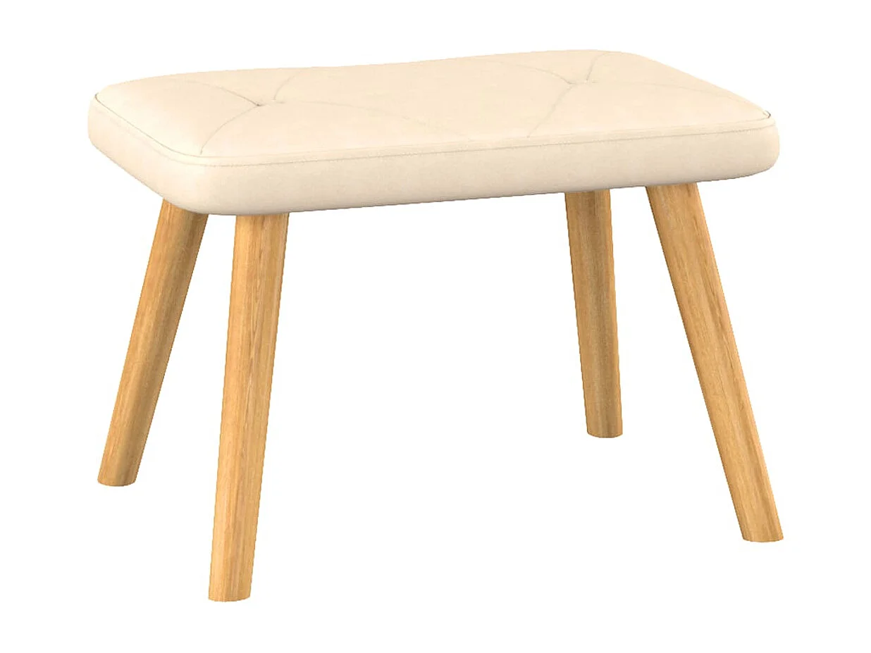 Chaise à bascule avec tabouret Crème Tissu