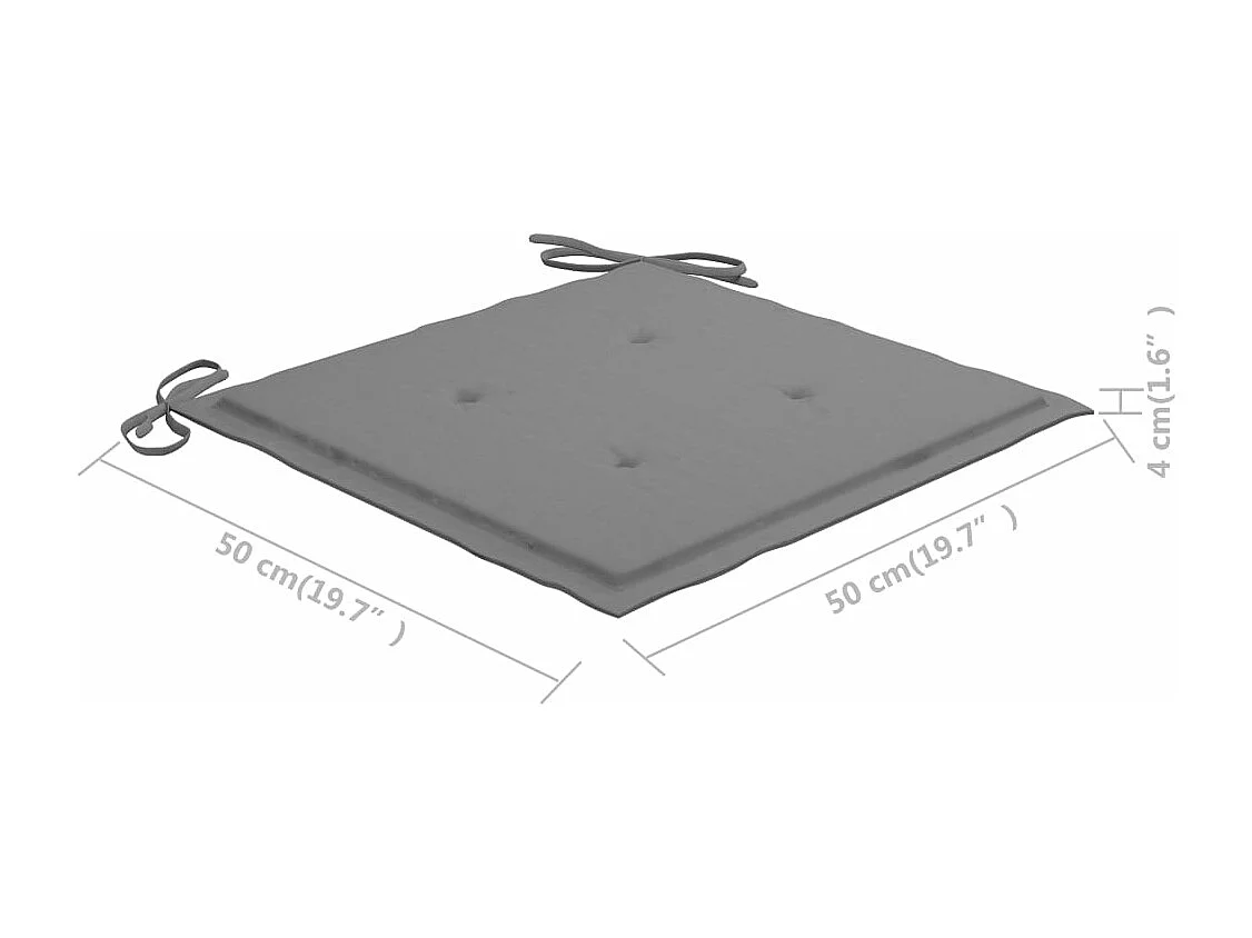 Chaise à bascule avec coussin gris Bois de teck solide 2