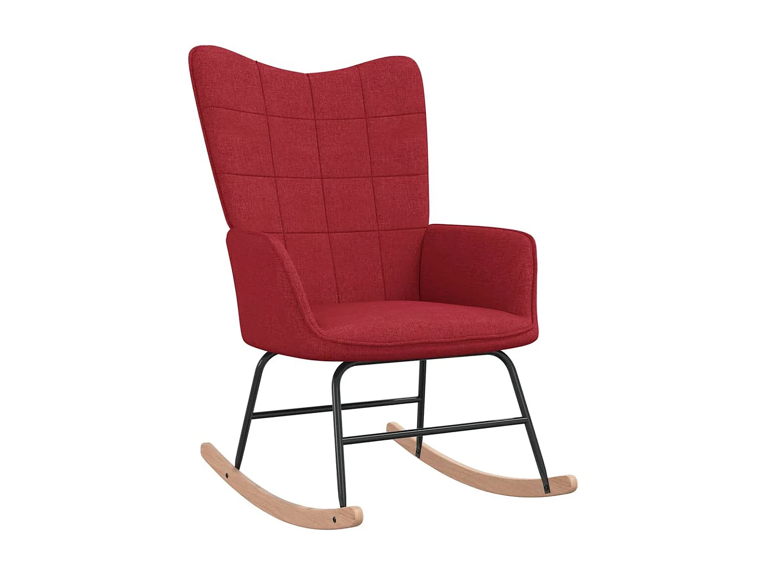 Chaise à bascule avec tabouret Rouge bordeaux Tissu