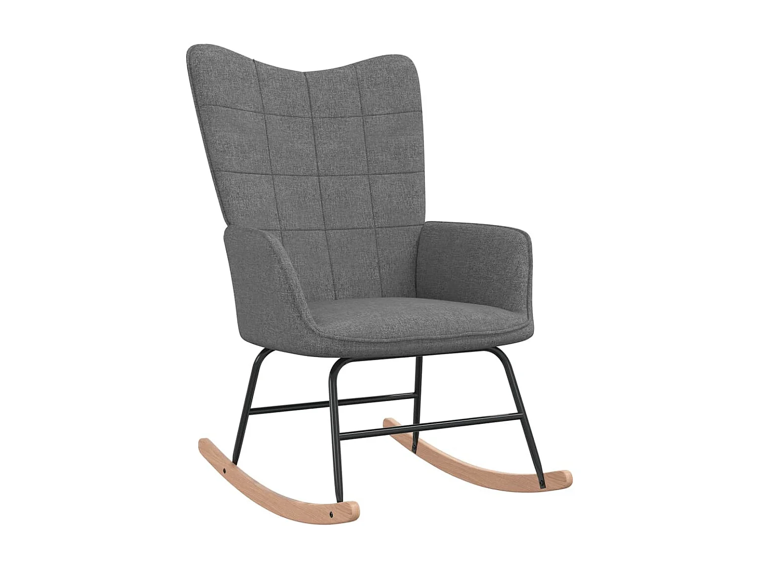 Chaise à bascule Gris foncé Tissu 4